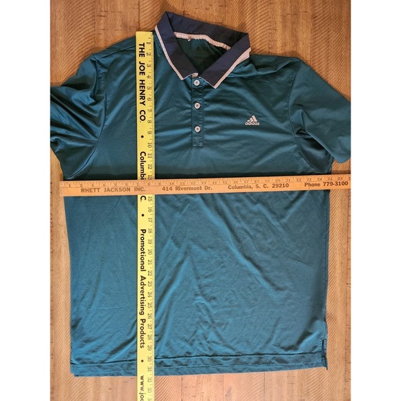 Adidas Climacool Golf Men Size XL Teal Short Sleeve Athletic Polo Shirt Trueline - Picture 5 of 6